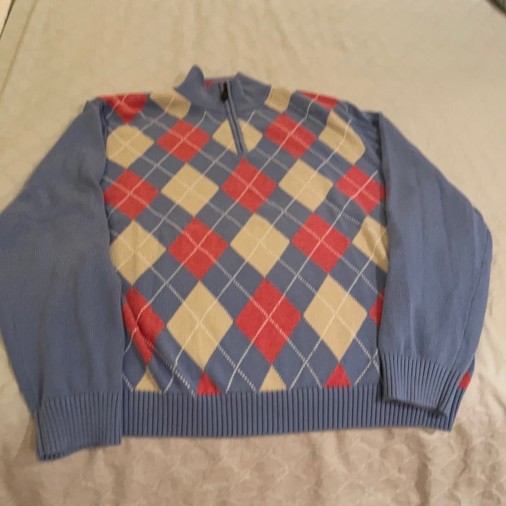 Men’s cotton argyle sweater